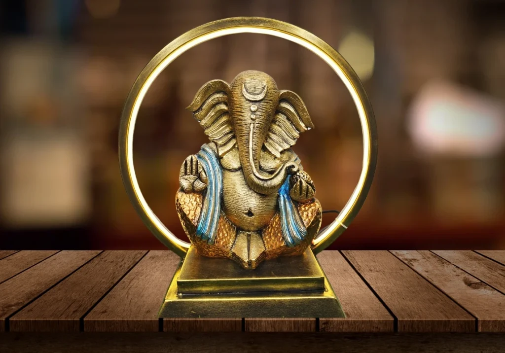 Iron Decorative ring Ganesh with light