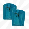 Handmade Leather Luggage Tag set of 2 (Teal)