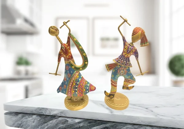 Iron Decorative dandiya Couple - Set of 2
