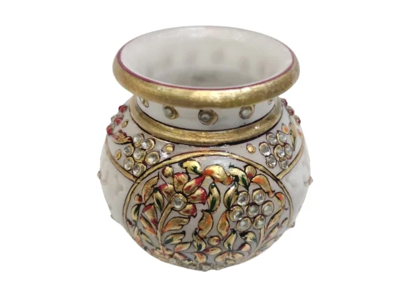 Marble Hand painted round lota - Image 2