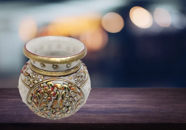Marble Hand painted round lota