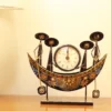 Iron Decorative boat with 4 men with clock