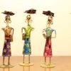 Iron Decorative umbrella lady - Set of 3