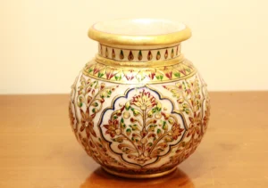 Marble Hand painted round lotaa