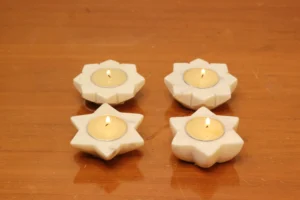 Marble plain T-Light - Set of 4