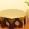 Wooden 8 Corner Chowki with brass work Medium Size
